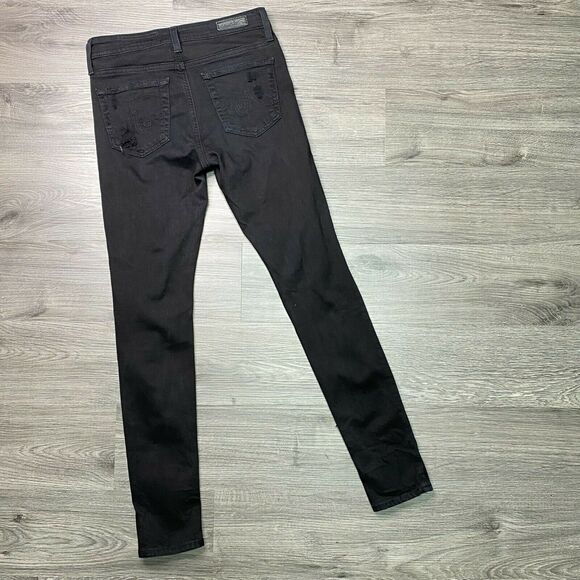AG ADRIANO GOLDSCHMIED | sz 25 Women's Black Destroyed Farrah Skinny Ankle Jeans - Picture 7 of 8
